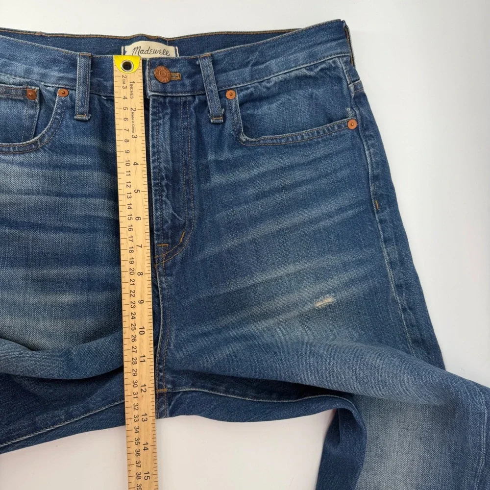 Madewell The Perfect Vintage Jean Womens 30 Blue Distressed High Rise Straight